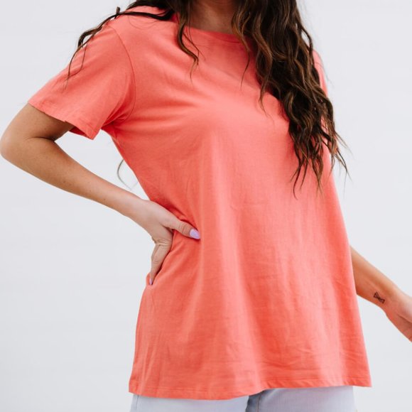 Zenana Rollercoaster Vibes Tee in Deep Coral - Picture 3 of 6